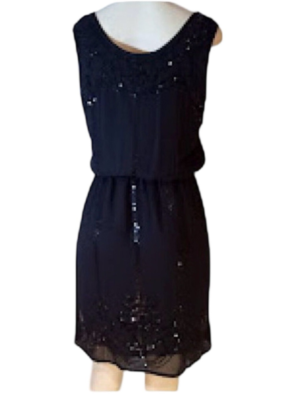 MAX STUDIO Sequin Black Casual Chic Cocktail Dress, Size S NWT $138